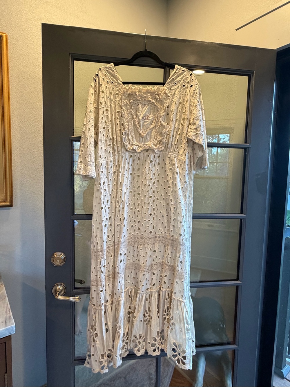 Magnolia Pearl Eyelet Haru Midi Dress in Cream